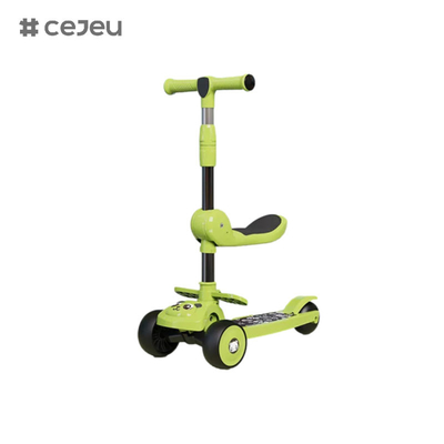 CJ-E300-8, con cuscino del sedile, luci, musica, maniglia regolabile da 68 a 85 cm, bambini di diverse altezze possono giocare