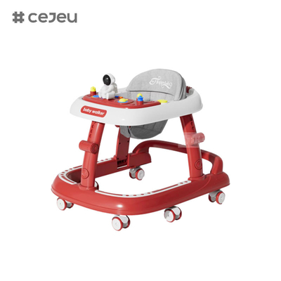 CJ-5688, baby walker,Music 7 Regolare l'altezza Ruota silenziosa*6 Cuscino: Lenzuolo One click pieghevole, Rosso Verde Nero