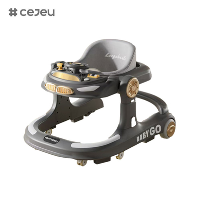 CJ-958, baby walker, khaki grigio arancione, musica/luci 6 regolare l'altezza, un clic pieghevole, dimensioni 58*60*75, silenzioso whe universale