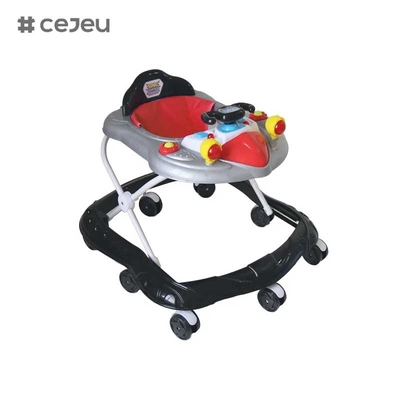 CJ-XTD-105 nuovo baby walker multifunzionale nero economico semplice baby walker con musica basso prezzo vendita calda con altezza del freno regolabile