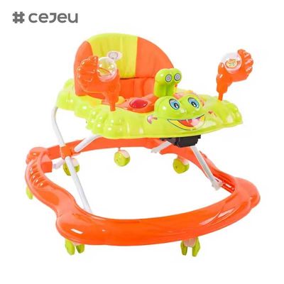 CJ-BLM-903 2022 Smart Light Musical Baby Walker Chair Child Plastic Activity Dining and Feeding Walker con sedile a ruote e giocattoli