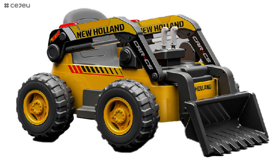 New Holland Licensed 12V Electric Excavator Vehicle Construction Truck con telecomando, secchio regolabile