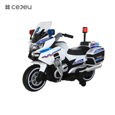 Per ragazzi e ragazze dai 3 agli 8 anni che guidano moto della polizia con due ruote di traino, luci e musica