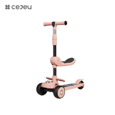CJ-E300-8, con cuscino del sedile, luci, musica, maniglia regolabile da 68 a 85 cm, bambini di diverse altezze possono giocare