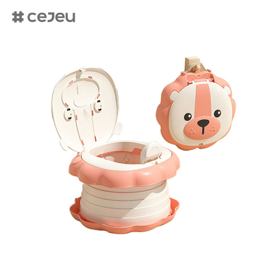 6920, WC pieghevole, a forma di piccolo leone, One key folding/ portable toilet/ Quick storage/ Easy to clean/ With drawstring bag