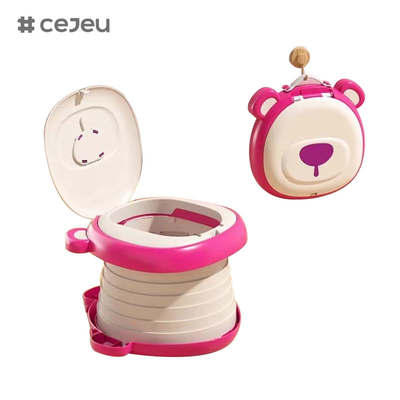 6921Wc pieghevole,a forma di orso,piatta a una chiave/toilette portatili/memoriazione rapida/facile da pulire/con sacchetto a corda