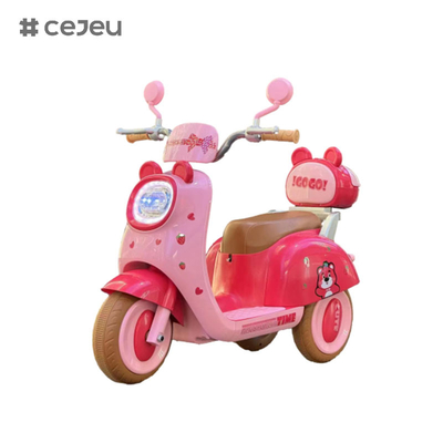 CJ-BBF-318 Motociclette elettriche, Caffè Rosa Bianco.6V4*1/380*1/One click start/Music/Story Early Childhood/LED