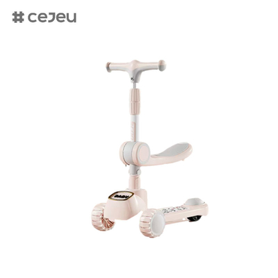 CJ-903, con ruota anteriore lampeggiante PU ruote posteriori in PVC ordinario luci musicali, rosa bianco grigio, tre colori