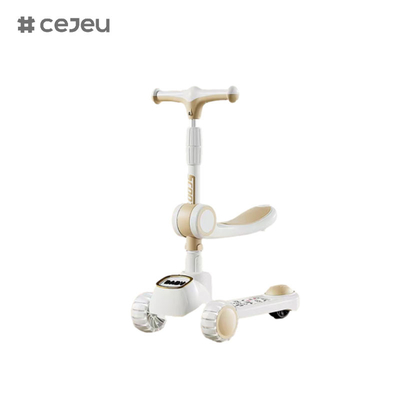 CJ-903, con ruota anteriore lampeggiante PU ruote posteriori in PVC ordinario luci musicali, rosa bianco grigio, tre colori