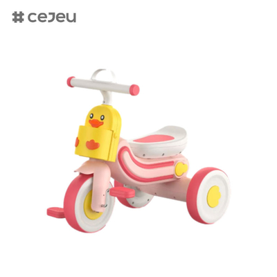 CJ-608, con luci/Musica/Tre ruote, tre di colore, giallo/azzurro/rosa, tricicli a forma di anatrocco,Product Size60*30*49CM