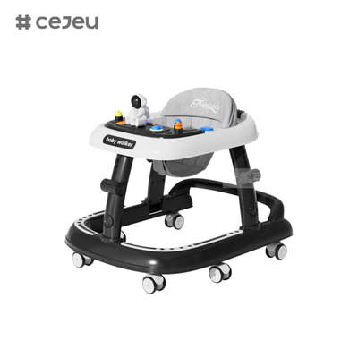 CJ-5688, baby walker,Music 7 Regolare l'altezza Ruota silenziosa*6 Cuscino: Lenzuolo One click pieghevole, Rosso Verde Nero