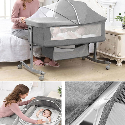 con ruote, culla con materasso, culla regolabile, letto laterale, con cestino di stoccaggio, zanzara, bambino portatile pieghevole
