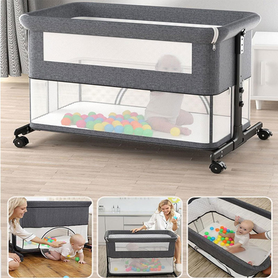 Letto per bambini 3 in 1, culla pieghevole con zanzariera, materasso incluso, berretto regolabile in altezza per neonati