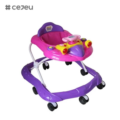 CJ-XTD-105 nuovo baby walker multifunzionale nero economico semplice baby walker con musica basso prezzo vendita calda con altezza del freno regolabile