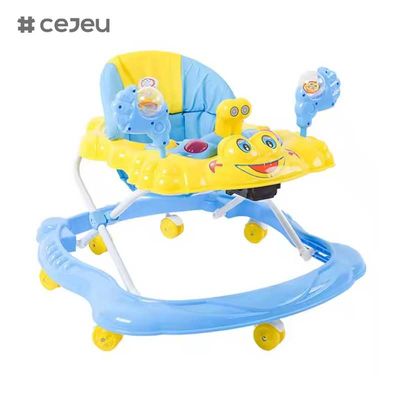 CJ-BLM-903 2022 Smart Light Musical Baby Walker Chair Child Plastic Activity Dining and Feeding Walker con sedile a ruote e giocattoli