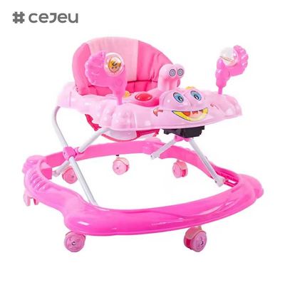 CJ-BLM-903 2022 Smart Light Musical Baby Walker Chair Child Plastic Activity Dining and Feeding Walker con sedile a ruote e giocattoli