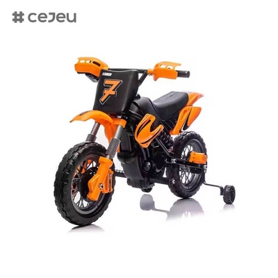 CJ-XB-8015 Moto elettrica per bambini a batteria 12V, tipo dirt bike, per età 3-8 anni, con rotelle, clacson e suono di avvio, certificata En71