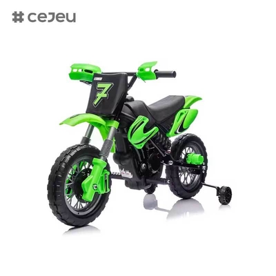 CJ-XB-8015 Moto elettrica per bambini a batteria 12V, tipo dirt bike, per età 3-8 anni, con rotelle, clacson e suono di avvio, certificata En71