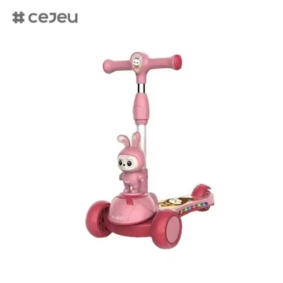 CJ-HLW-209, Monopattino pieghevole per bambini Labubu, per bambini dai 3 ai 12 anni, con ruote flash allargate, scooter per bambini piccoli, nuovo modello del produttore, scooter per bambini in stile cartone animato Labubu con luci, estensibile e pieghevole, in plastica