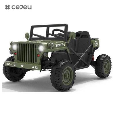 CJ-XH-JC609 Auto elettrica a 4 ruote per bambini con funzione altalena e musica educativa dai 2 ai 7 anni