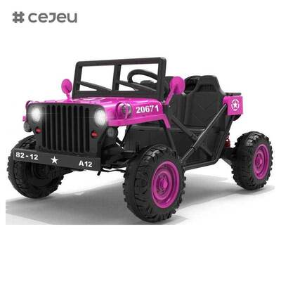 CJ-XH-JC609 Auto elettrica a 4 ruote per bambini con funzione altalena e musica educativa dai 2 ai 7 anni