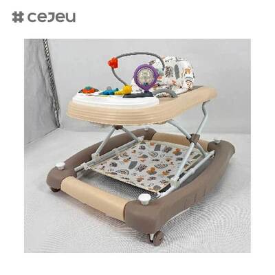 CJ-BST-9308 (WALKER + ROCKER + PUSH),Walker & Rocker 2-in-1: Musical Glow Ride con sollevamento a 3 livelli e base di presa sicura