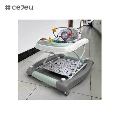 CJ-BST-9308 (WALKER + ROCKER + PUSH),Walker & Rocker 2-in-1: Musical Glow Ride con sollevamento a 3 livelli e base di presa sicura