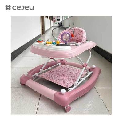 CJ-BST-9308 (WALKER + ROCKER + PUSH),Walker & Rocker 2-in-1: Musical Glow Ride con sollevamento a 3 livelli e base di presa sicura