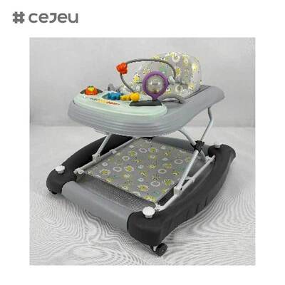 CJ-BST-9308 (WALKER + ROCKER + PUSH),Walker & Rocker 2-in-1: Musical Glow Ride con sollevamento a 3 livelli e base di presa sicura