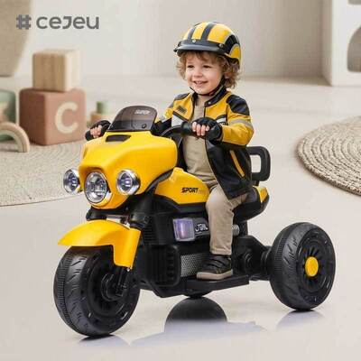 CJ-XGZ606 Vendita diretta di fabbrica Motocicletta elettrica per bambini Ragazzi Piccolo triciclo musicale alla moda con illuminazione da 2 a 4 anni 6V